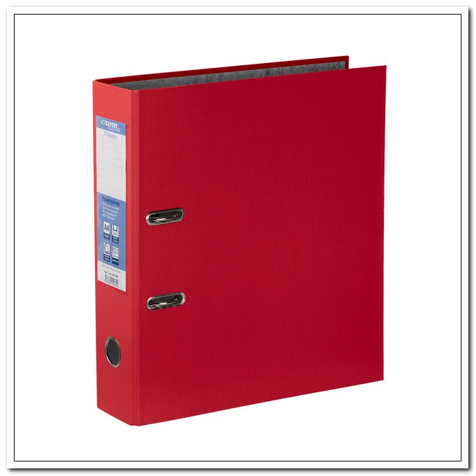 Папка-регистратор 80 мм красная Classic несъемный арочный механизм арт. ЕС8102224