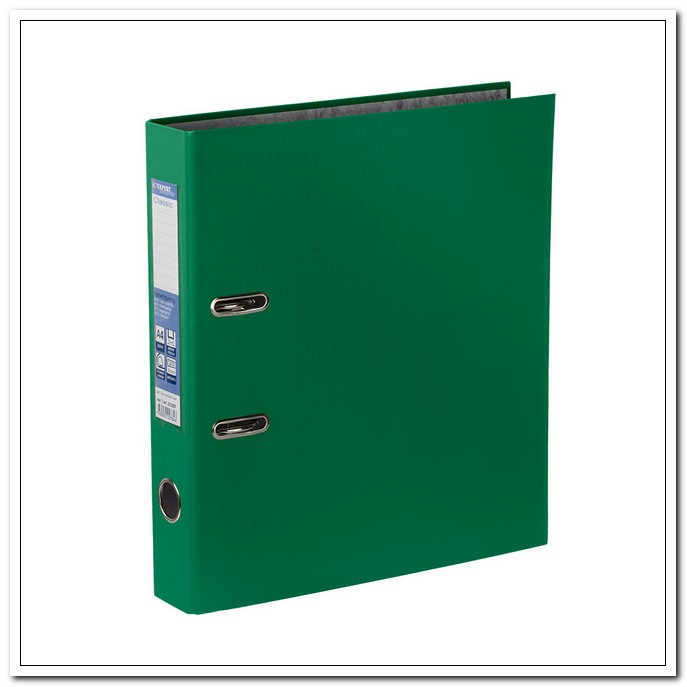 Папка-регистратор 50 мм зеленая Classic несъемный арочный механизм арт. 25183