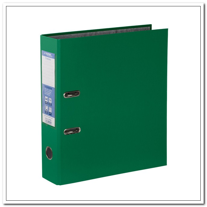 Папка-регистратор 80 мм зеленая Classic несъемный арочный механизм арт. ЕС8102223