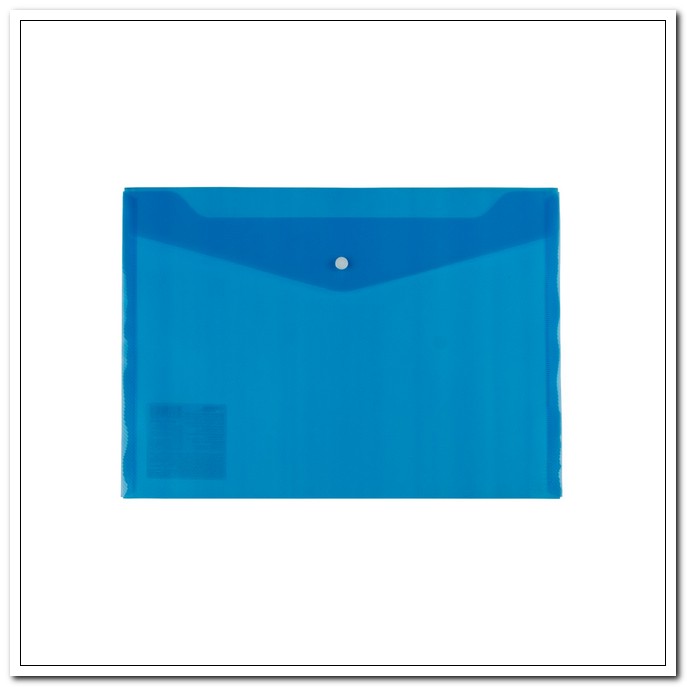 Папка-конверт на кнопке А4 120мкр, синий Classic Lite арт. 2205311