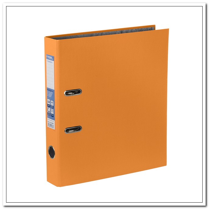 Папка-регистратор 50 мм оранжевая Classic несъемный арочный механизм арт. 251895