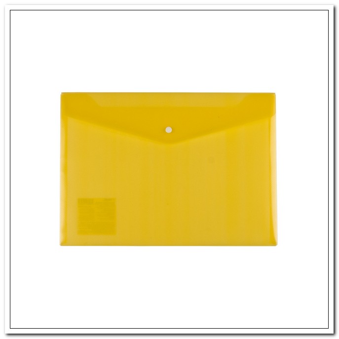 Папка-конверт на кнопке А4 180мкр желтый Classic арт. 2205319