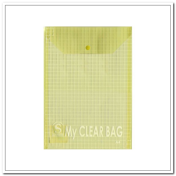 Папка-конверт на кнопке А4 140мкм вертикальная, ассорти, MY CLEAR BAG арт. SCB209/V