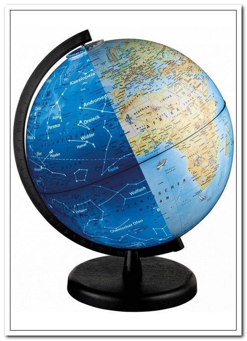 Глобус ДЕНЬ и НОЧЬ 250мм двойная карта-политической Земли и звездного неб с подсветкой Интерактивный арт. INT12500308              