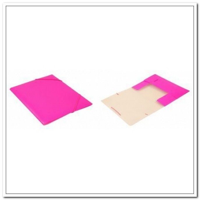 Папка  А4 на резинке Double Neon розовый. толщина пластика 0,5мм, ширина корешка 30мм,  арт. DNES10PINK/1131582       