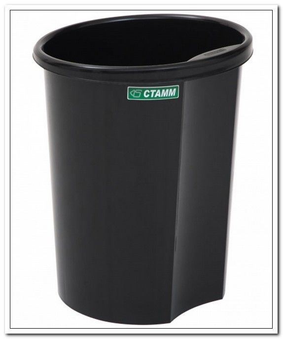 Корзина для мусора 12 литров с боковым выступом, черная арт. КР11                     