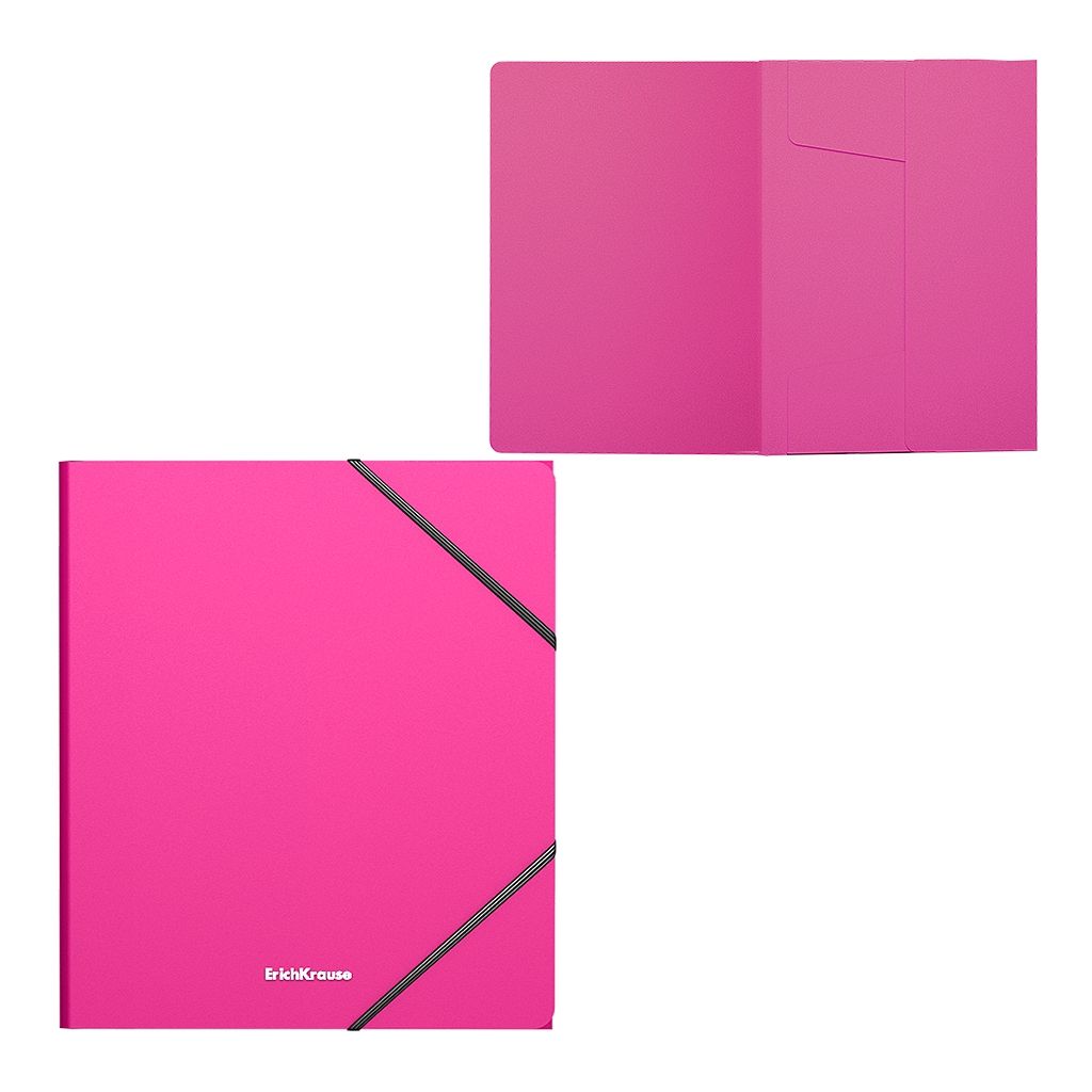 Папка  А5+ на резинке Neon Розовая пластик арт. 47424 Еrich Krause       
