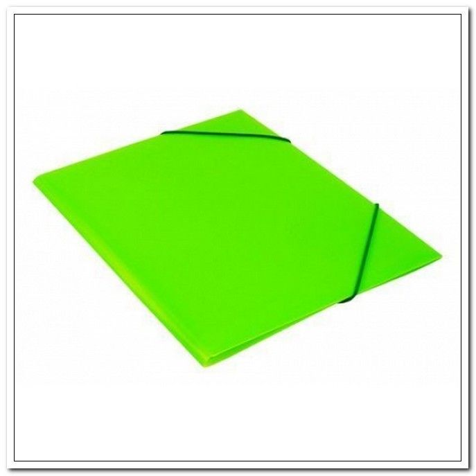 Папка  А4 на резинке Double Neon салатовый ,толщина пластика  0,5мм,ширина  корешка 30мм, арт. DNES10LETT/1131606       