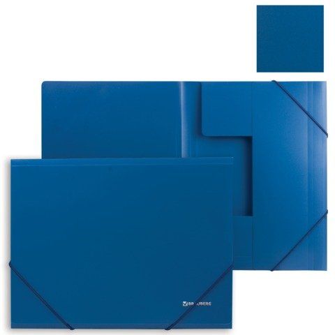 Папка  А4 на рез.Brauberg Стандарт синяя  0,5мм  до 300л. арт. 221623                   