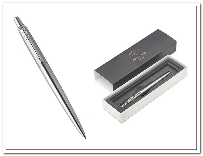 Ручка подарочная гелевая  черная 0,7 мм кнопочная Jotter Stainless Steel CT арт. 2020646                  
