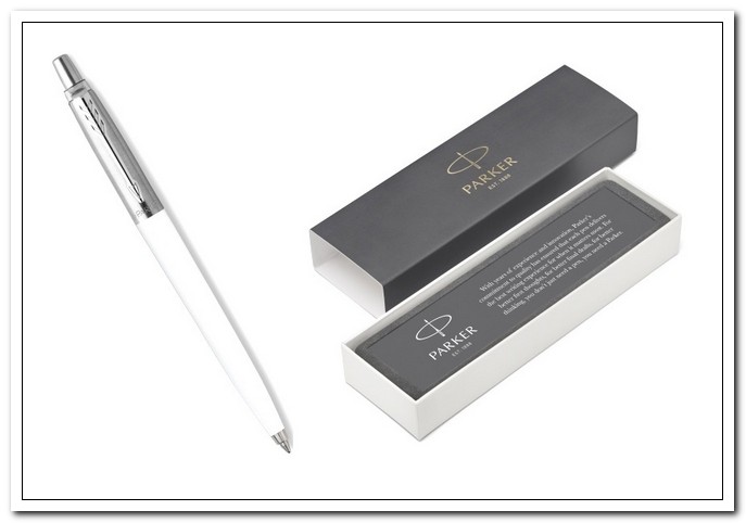 Ручка подарочная шариковая  синяя 1мм кнопочная Jotter White Chrome арт. R0032930                 