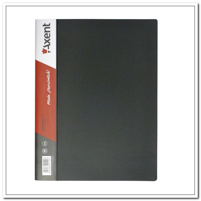 Папка с 1 зажимом А4 0,7 пластик черная, до 150 листов, внутренний карман арт. 1301-01-А