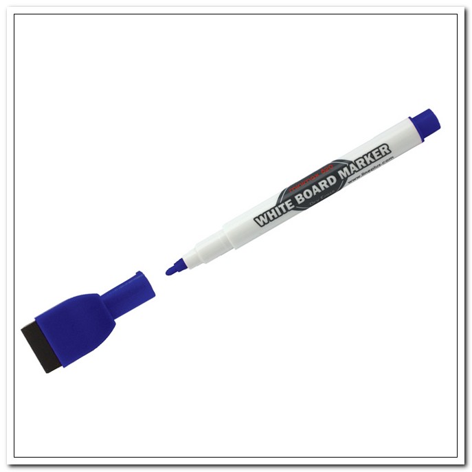 Маркер для доски 2мм пулевидный синий, с магнитом и губкой. Line Plus "MiniMax-820"  арт. WBM-MINIMAX820B/229695/син.