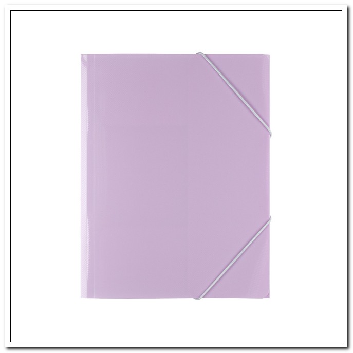 Папка  А4 на резинке Trend Pastel лиловый,ширина  корешка 35мм, 600мкр, диагональ арт. ЕС234417