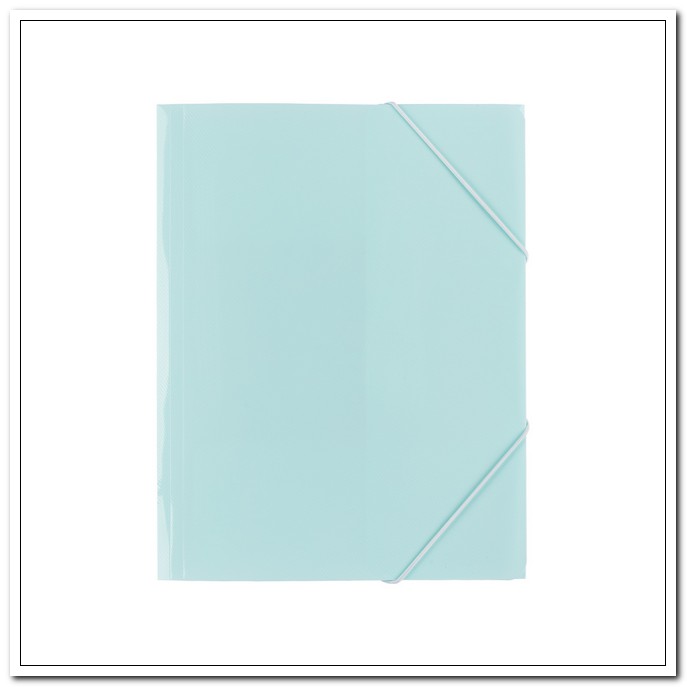 Папка  А4 на резинке Trend Pastel бирюзовый,ширина  корешка 35мм, 600мкр, диагональ арт. ЕС234419