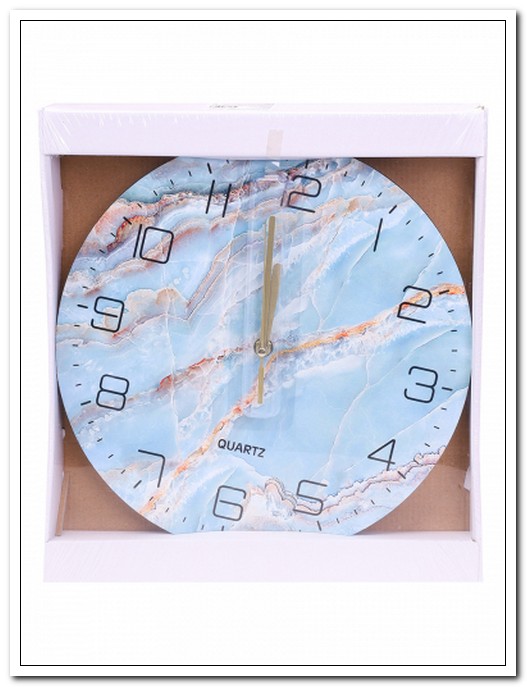 Часы настенные интерьерные Синий мрамор, 30см арт. ЧН-5907
