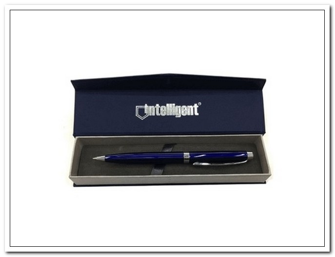 Ручка подарочная шариковая с поворотным механизмом, синяя, цвет корпуса голубой, в футляре арт. SRG111725