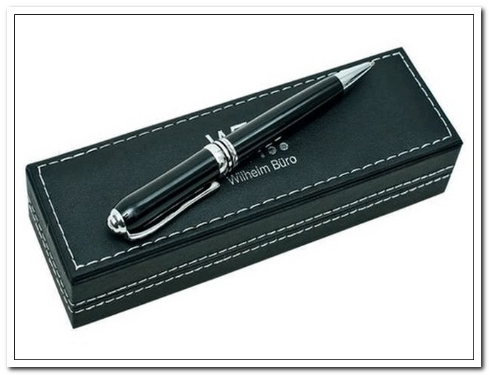 Ручка подарочная шариковая, корпус черный металлический, в футляре  Wilhelm Buro арт. WB-190