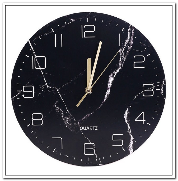 Часы настенные интерьерные Чёрный мрамор, 30см арт. ЧН-5901