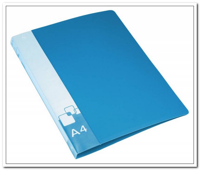 Папка  А4 27 мм на 4 кольцах синяя, 0,7мм, внутренний карман арт. 0827/4Rblu               