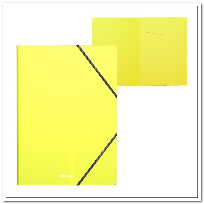 Папка  А4 на резинке Neon Желтая пластик арт. 47144 Еrich Krause       