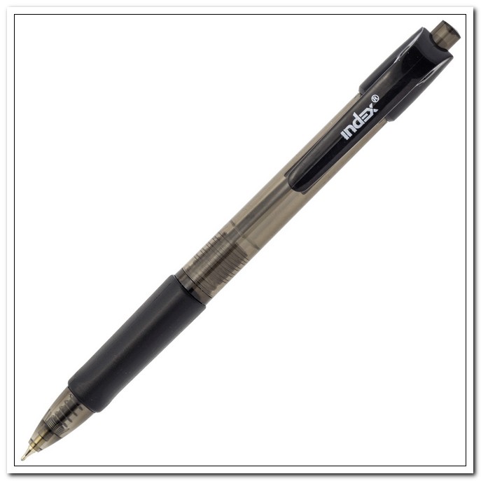 Ручка шариковая автоматическая 0.7, черная, прозрачный черный корпус  арт. IBP602/BK