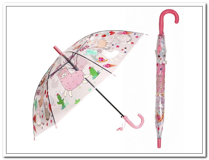 Зонт детский "Ламы" 50см, купол прозрачный, свисток, 4вида. арт. AN01181